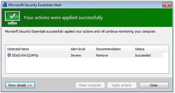 Microsoft Essentials на сигурността как да премахнете вирус