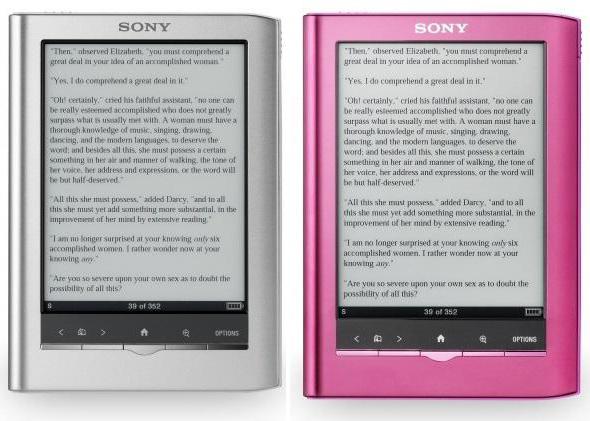 Sony електронна книга: спецификации, описание, рецензии, снимки